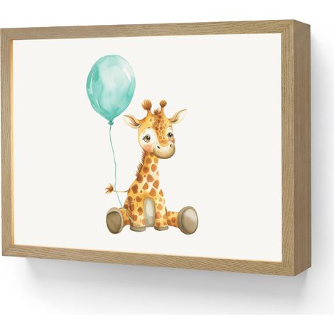 APPLIQUE DA PARETE Giraffa - Bambino - Animali - Palloncino blu 40x30 cm (1/5)