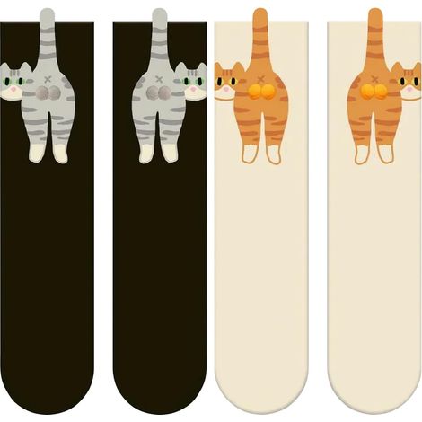 pares de calcetines de gato con pelotas, calcetines divertidos de gato, suaves al tacto y de alta elasticidad, accesorios femeninos, medias transpirables para el hogar y los viajes.