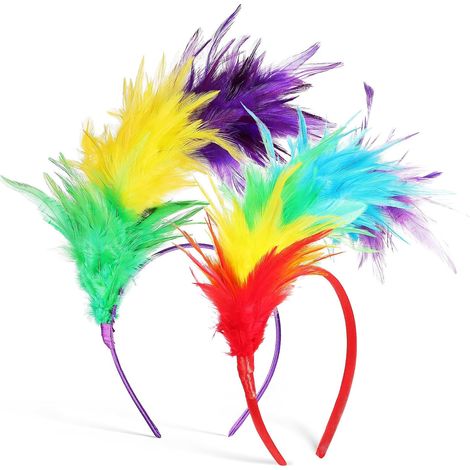 2 Stück Federkopfschmuck Haarreifen für Damen aus Federn für Karneval und Halloween Party Zubehör (1/5)