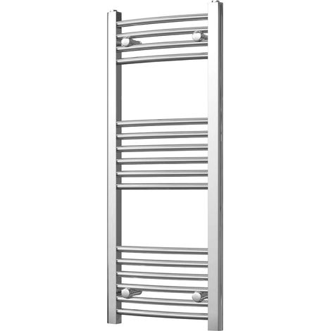 Zennor - Chrome Heated Towel Rail - H1000mm x W400mm - Curved (1/3)