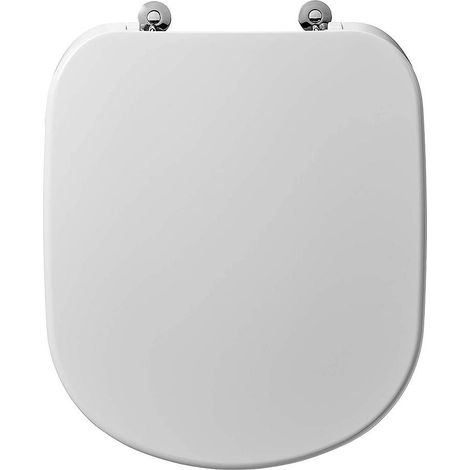 Sedile WC EUROVIT con coperchio, cerniere acciaio inox bianco IDEAL STANDARD (1/5)