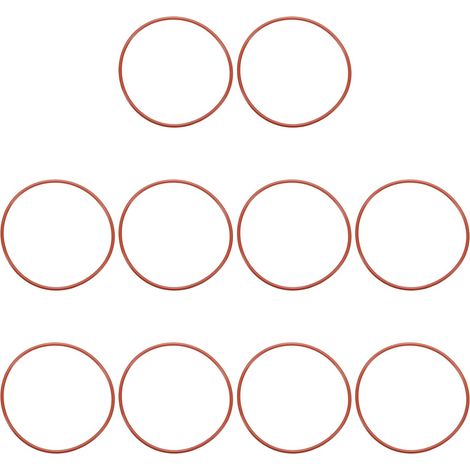 Joint Torique en Silicone 110mm OD 104mm ID 3mm Largeur, 10Pcs Métrique VMQ Joint d'Étanchéité de Remplacement pour Réparation des Vannes de Compresseur de Plomberie, Rouge (1/5)