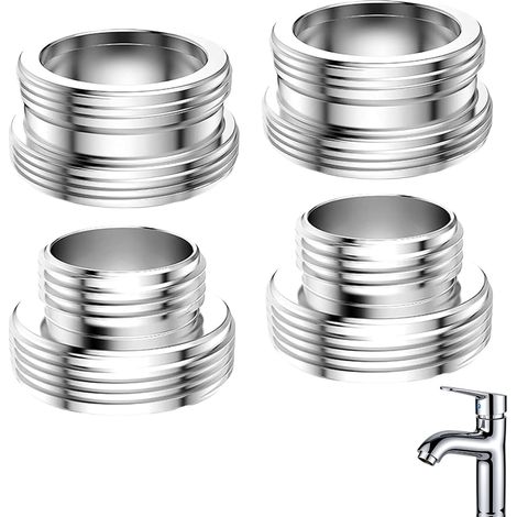 CCYKXAAdaptateur Robinet Cuisine Salle de Bain 4 pièces M16-M22 M22-M22 Filetage mâle avec Joints Universel pour Filtre, Tuyau arrosage intérieur extérieur