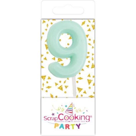 Bougie - Mini Bougie 9 - Blanc - Décoration de fête - Anniversaire - Pour enfants