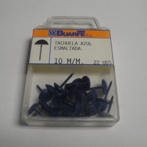 blister tachuela 10mm varios acabados color tachuela azul acab.tachuela azul