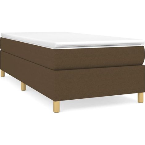 Maison Exclusive - Struttura Letto a Rete a Molle Marrone Scuro 100x200 cm Tessuto