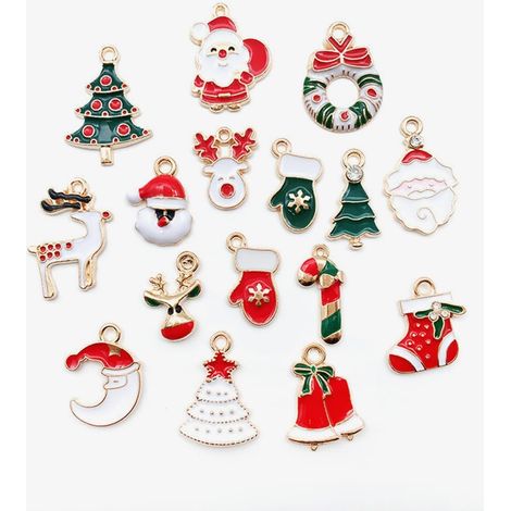Lot de 20 Mini-pendentifs en résine pour décorer Sapin et fête de Noël, Accessoires DIY, Cadeaux, Bijoux de Bricolage ou décoration de Table, Adorables Miniatures de Noël en Toute Occasion (1/4)