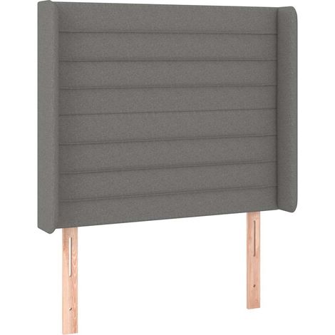 Maison Exclusive - Cabecero con orejas de tela gris oscuro 83x16x (1/5)