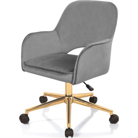 Poltrona da ufficio in tessuto velluto grigia cm H.80/88 x L.57 x P.58