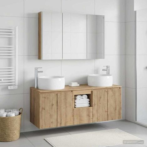 vidaXL Bathroom Cabinet Set 4 pcs Artisan Oak Engineered Wood (1/5)