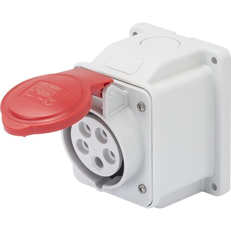 Base fija de pared a 10° HP IP44 16A 3P+N+T GW62409 de Gewiss