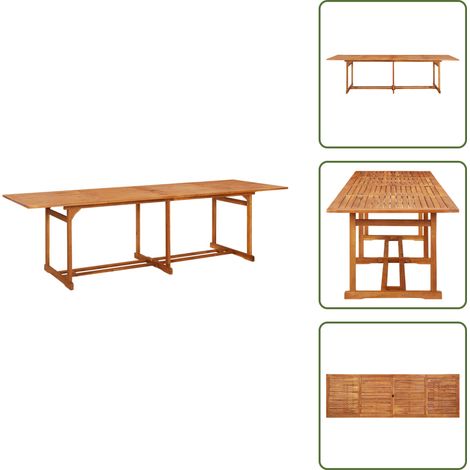 Garten-Esstisch 280x90x75 cm Massivholz Akazie - Gartentisch - Holzt Tisch - Esstisch - Akazienholzmöbel - Outdoortisch (1/5)