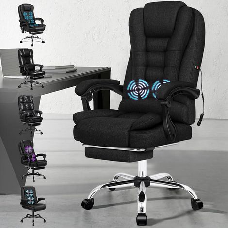 Massage Bürostuhl Gaming Eggers - Schwarz Leinen Eggers Serie (1/5)