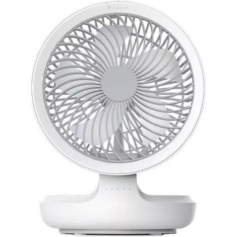 Ventilateur de bureau suspendu, rechargeable, pliable, USB, diamètre 19 cm, blanc (1/4)