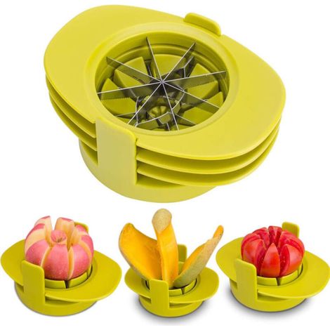 Coupe-Fruits - Évideur Pommes Coupe-Tomates Coupe-Mangues Base Stable - Pour Fruits Ronds - 1 Pièce (1/5)