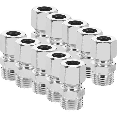 Adaptateur droit G1/2 en acier inoxydable, lot de 10 (1/5)