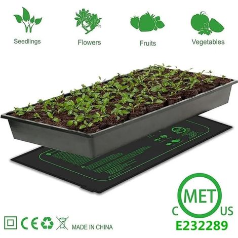 Tapis Chauffant pour Semis Tapis chauffant pour semis avec Thermostat, coussin chauffant étanche IP67 pour la croissance des plantes, culture hydroponique Tapis chauffant pour plantes(25cm 52.5cm) (1/5)