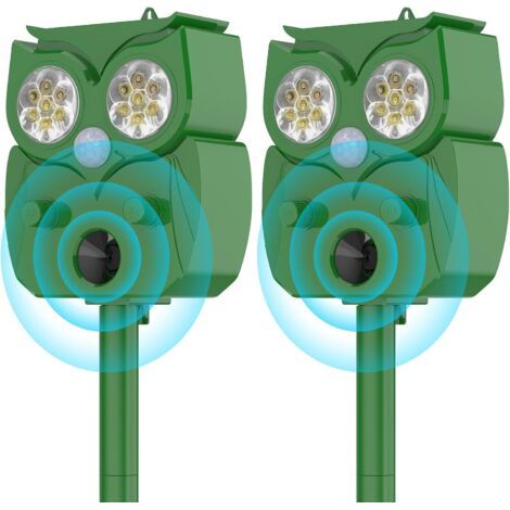 Repulsif Chat Exterieur 2 Pièces, Répulsif Chat Ultrason, Répulsif pour Animaux Solaire,5 Modes Réglables Repousse Les Chats et d'autres Animaux pour Le Jardin (1/5)