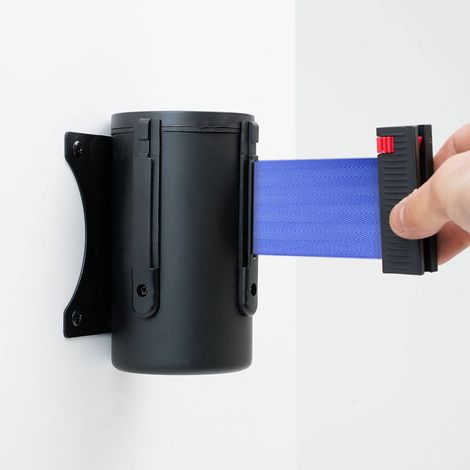 Tendinastro da Parete 4 m con Clip di Chiusura Nastro Blu (1/5)