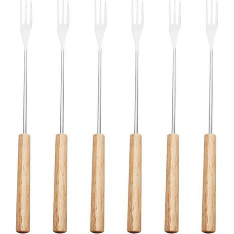 Fourchettes à pâtisserie - Acier inoxydable - Lot de 6 - Cure-dents réutilisables - Petites fourchettes - Fourchettes à (1/5)