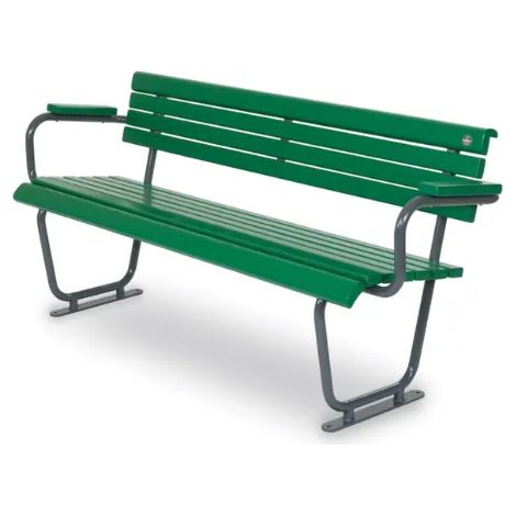 Panca Lady 56 legno metallo 183x61x82h schienale con braccioli Giochipark - Verde