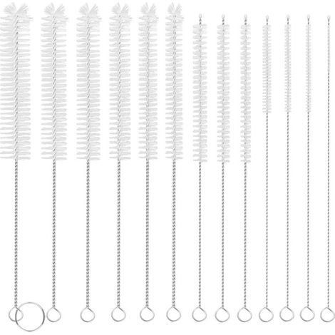 Lot de 13 brosses à biberons Longues Brosse de Nettoyage-Paille Nettoyeur de Pipe Brosse Fine pour Tuyau de Lait Brosse Polyvalente pour Nettoyer la théièreBusePailles Mini Brosse de vidange (1/5)