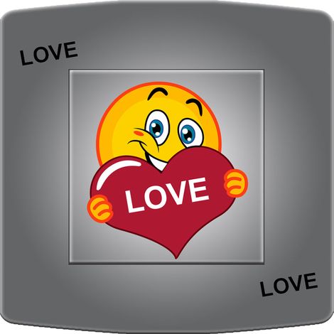 Interrupteur décoré emoticone love