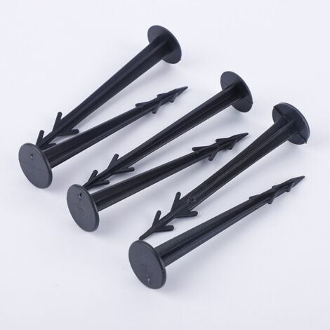 Lot de 100 Piquets d'ancrage en Plastique Noir 12 cm résistants aux UV (1/5)
