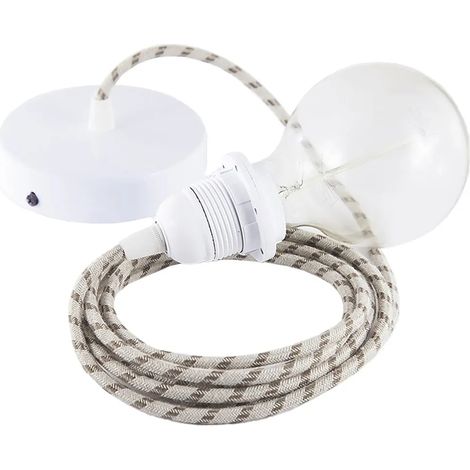 Lampada sospensione creative cables rd53 stripes cavo tessile 2m (1/3)