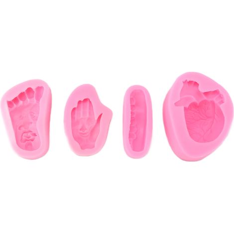 4Pcs Halloween Silicone Mould Sole Palm Heart High Temperature Resistance Nonstick Halloween Baking Mold for Home Bakery (1/5)