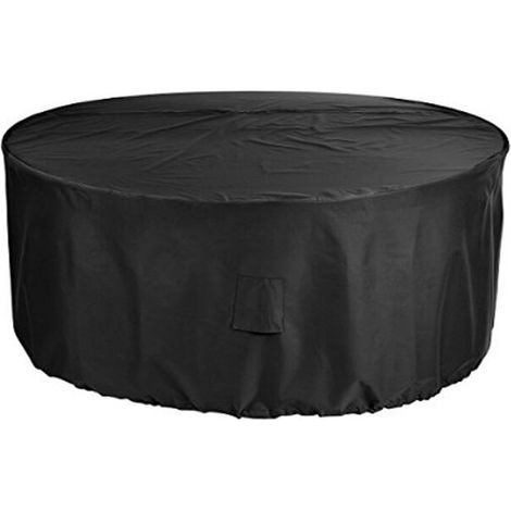 royaluxe - Housse de protection ronde pour meubles de jardin extérieur, anti-poussière et étanche, tissu Oxford 210D (noir 7530) (1/5)