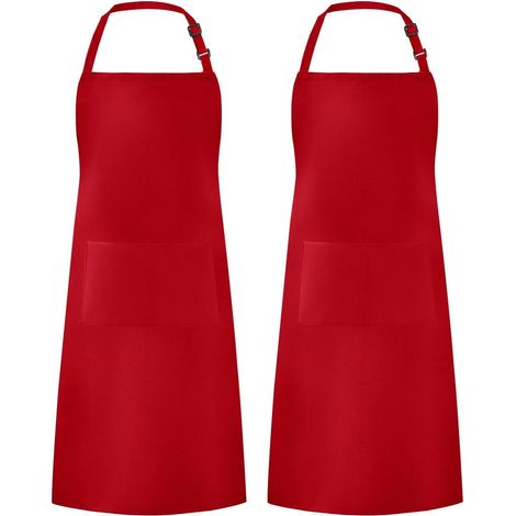 2 Tablier, Cordon réglable, 2 Poches, Polyester, Cuisine (1/5)