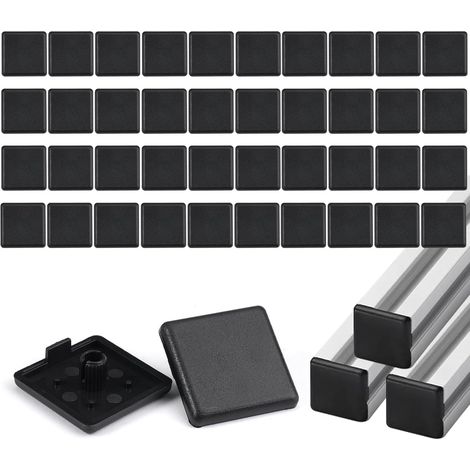 40 Pièces Profilés en Aluminium Capuchon pour Étagères et Cadres (30x30 mm) Embout pour Profilé Aluminium en Plastique ABS pour Profilés Industriels Standard Européen 3030 (Noir) (1/5)