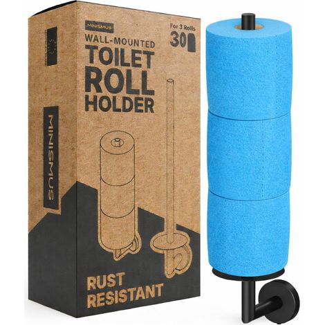 Porte-papier toilette mural en acier inoxydable avec montage facile et installation de perçage, le support de papier toilette offre de la place pour jusqu'à 3 rouleaux de rechange standard (1/5)