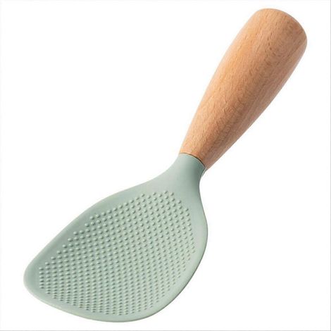 Antihaft-Reislöffel mit Holzgriff, vertikaler Servierspatel, ideal zum Kochen. (1/5)