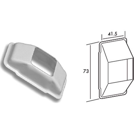 Kabelbindergehäuse aus weißem Aluminium, blind C-22 mm
