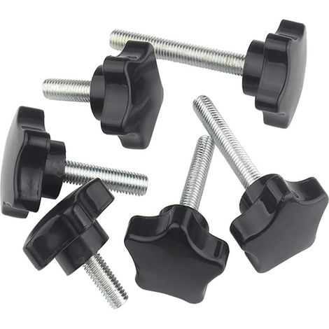 M8 Flügelschrauben – 5er-Pack – Bakelit und Stahl – Präzises manuelles Anziehen – Maschinen und Möbel – Schwarz M8x60 mm (1/4)