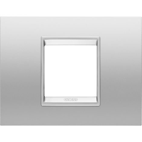 PLAQUE LUX RECT. 2P MÉTAL GRIS GEWISS GW16202XR