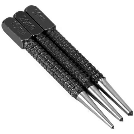 Set of 3 High Carbon Steel Center Punches (1.5mm-3mm) (1/5)