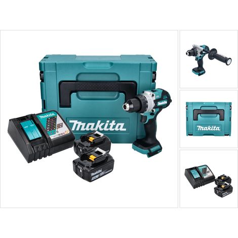 Makita – Perceuse-visseuse à percussion sans fil 18V DHP486RTJ – Moteur sans balais – Couple 130Nm – 2 batteries 5,0Ah – Pour perçage intensif (1/10)