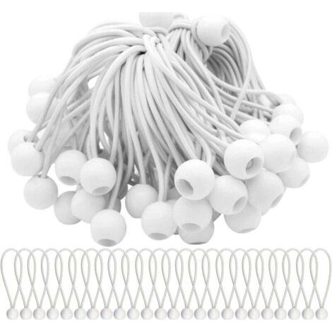 Lot de 75 Tendeur Elastique Cordons Élastiques avec Boules Sandow Elastique Boules Elastiques pour chapiteaux, tentes, bannières et bâches