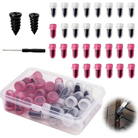 Kit Réparation Pneu Voiture et Moto avec Mèche Crevaison, Tournevis Accessoires, Outillage des Pneus pour Reparation (1/5)
