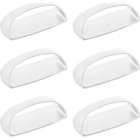 [JAMAIS UTILISÉ] Lot de 6 poignées de placard autocollantes instantanées pour tiroirs et portes coulissantes, sans perçage, pour fenêtres et armoires (blanc) (1/4)