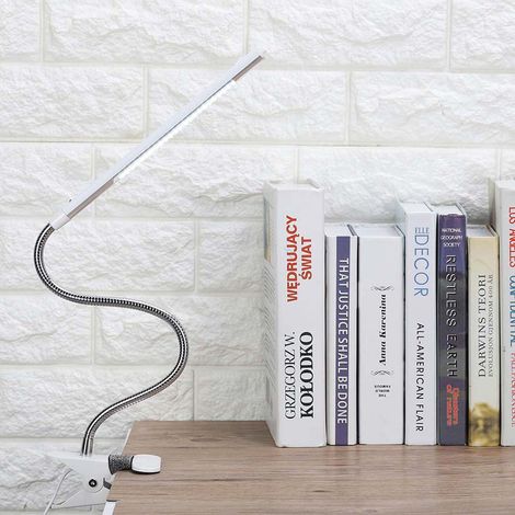 Lampe de table portable à pince LED USB, lumière de bureau réglable pour tatouage/manucure/maquillage, blanc perle (1/5)