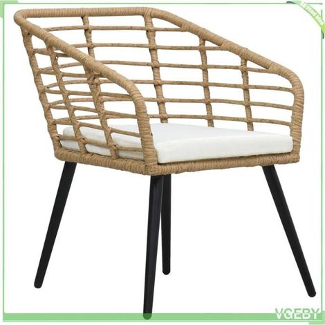 Ensemble bistro 3 pcs - FAFEICY - 48577 - Résine tressée - Chêne - 2 chaises + table (1/5)