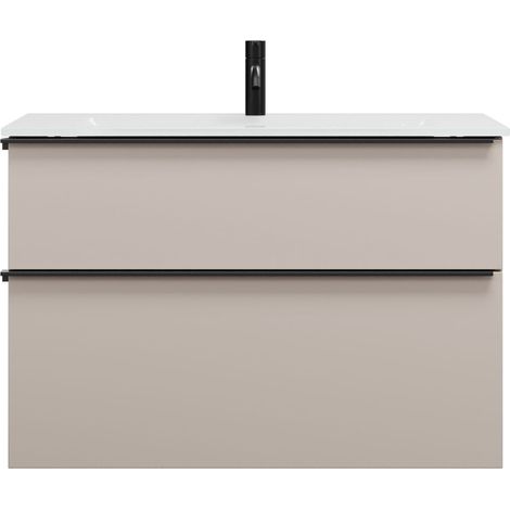 burgbad Eqio lavabo en verre avec meuble sous-lavabo, largeur (1/2)