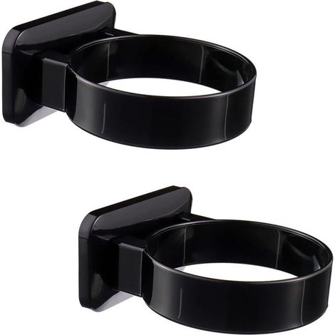 2 PCS Noir Support de sèche-Cheveux, Support de sèche-Cheveux sans percer, Support de sèche-Cheveux, Support Autocollant sans percer, Support de sèche-Cheveux, Support Mural de sèche-Cheveux (1/4)