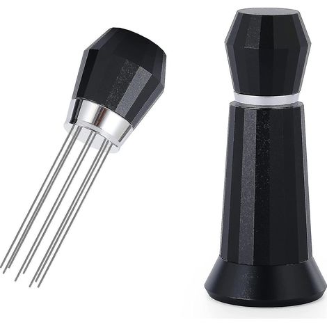 Kaffeemischwerkzeug, Kaffeestampfer, WDT-Portionswerkzeug, Nadelportionswerkzeug für Espresso, WDT-Espressowerkzeug mit schwarzem Ständer, WDT-Espressowerkzeug