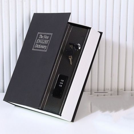 Coffre-fort à pages falsifiées avec combinaison, coffre-fort portable, petit coffre-fort, coffre-fort dictionnaire pour espèces, bijoux et clés (1/5)