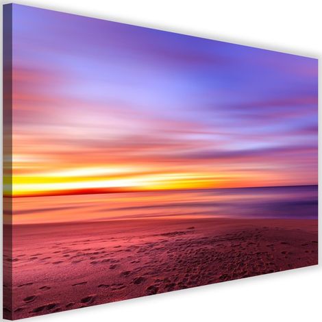 Tableau sur toile Violet Coucher de soleil 90x60 (1/5)